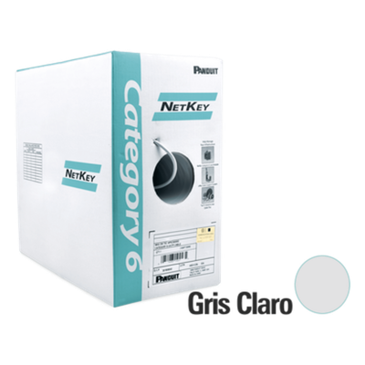 Bobina de Cable UTP 305 Metros (1000 Pies) de Cobre, NetKey, Reelex, Gris, Categor&iacute;a 6 (24 AWG), 1000Mbps, PVC (CM), de 4 Pares